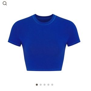 Skims Cobalt cotton jersey super cropped t-shirt M